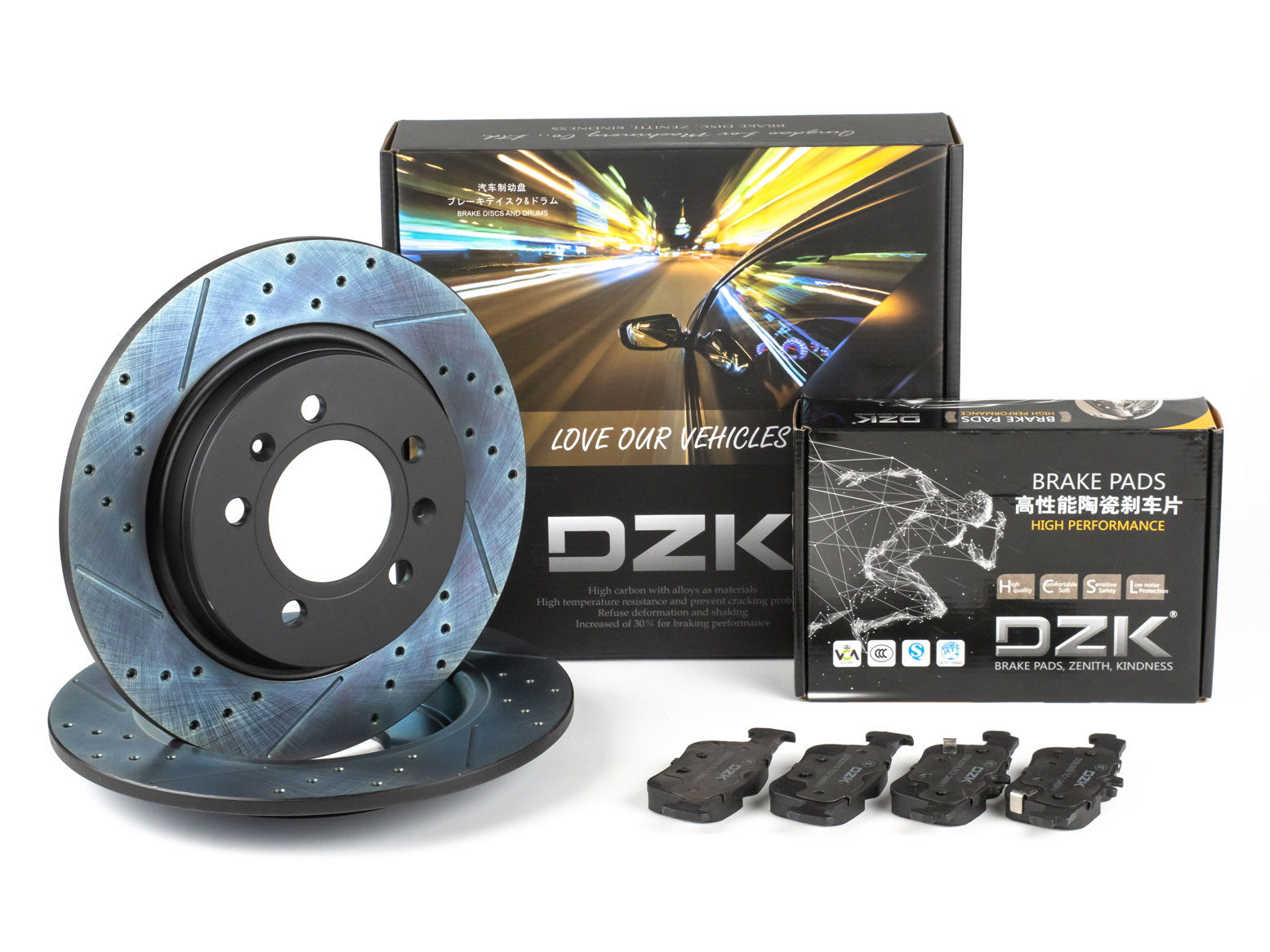 Комплект задних тормозных дисков и колодок DZK для Changan UNI-T GEN 1 2020 - н.в. 1.5 АМТ7 167 FWD