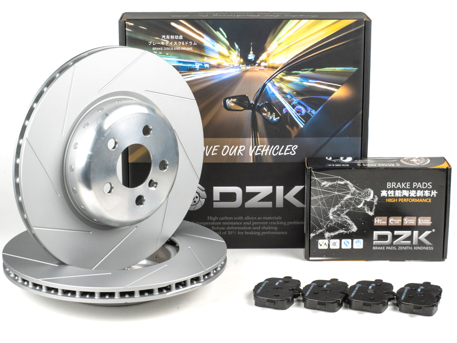 Комплект задних тормозных дисков и колодок DZK для BMW 5 (G30/F90) 2017 - 2024