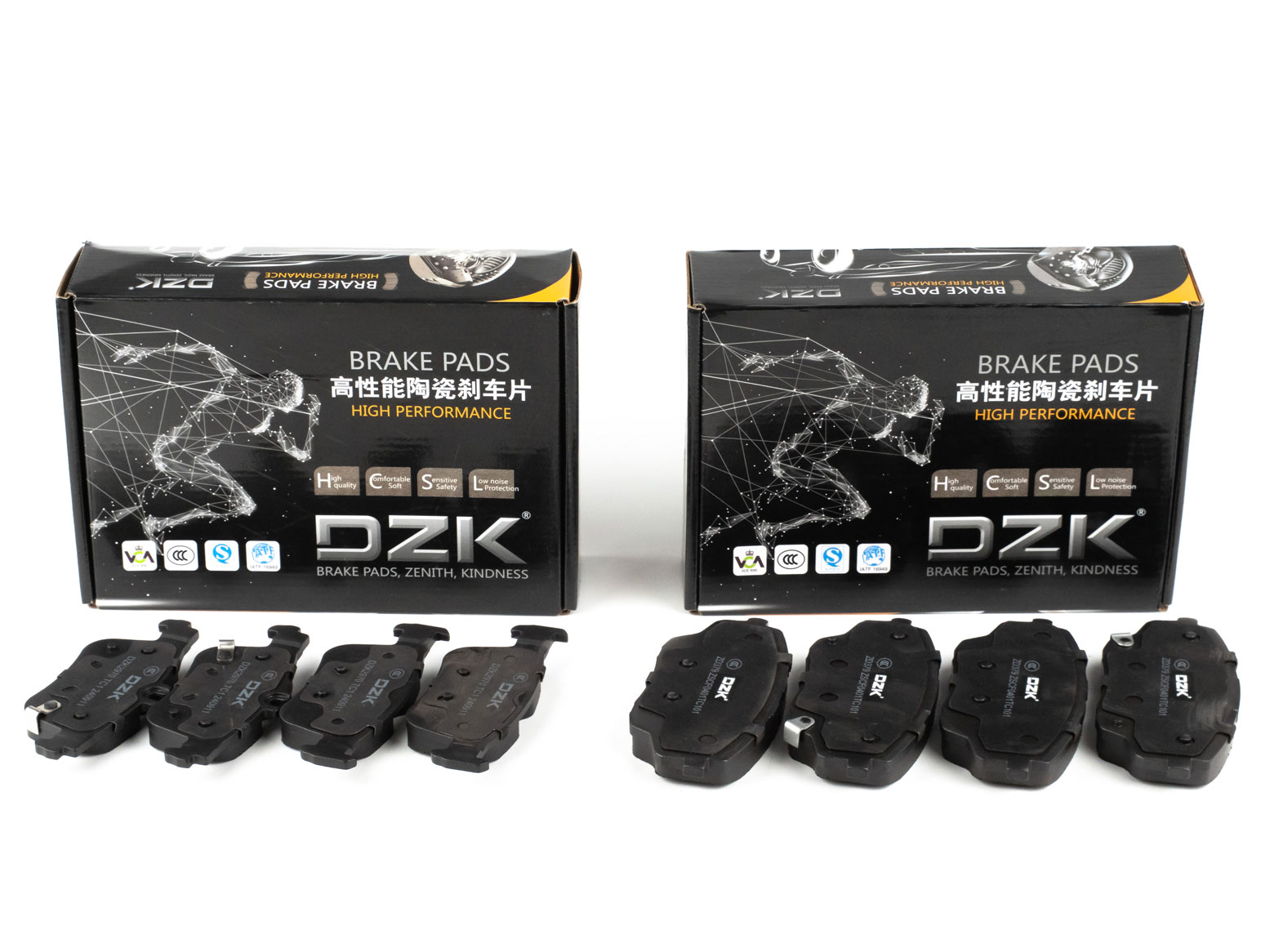 Комплект передних и задних тормозных колодок DZK для Changan UNI-S (CS55 Plus) GEN 1 2024 - н.в. 1.5 АМТ7 181 FWD