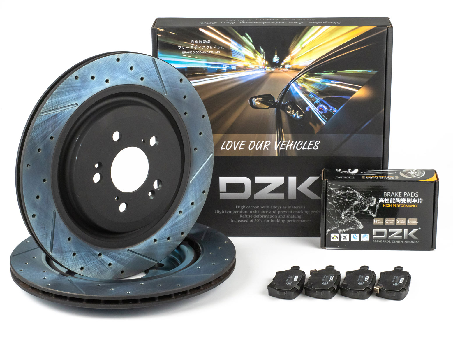 Комплект задних тормозных дисков и колодок DZK для WEY Coffee 01 GEN 1 2021-н.в. 2.0 Hybrid AMT9 476 AWD