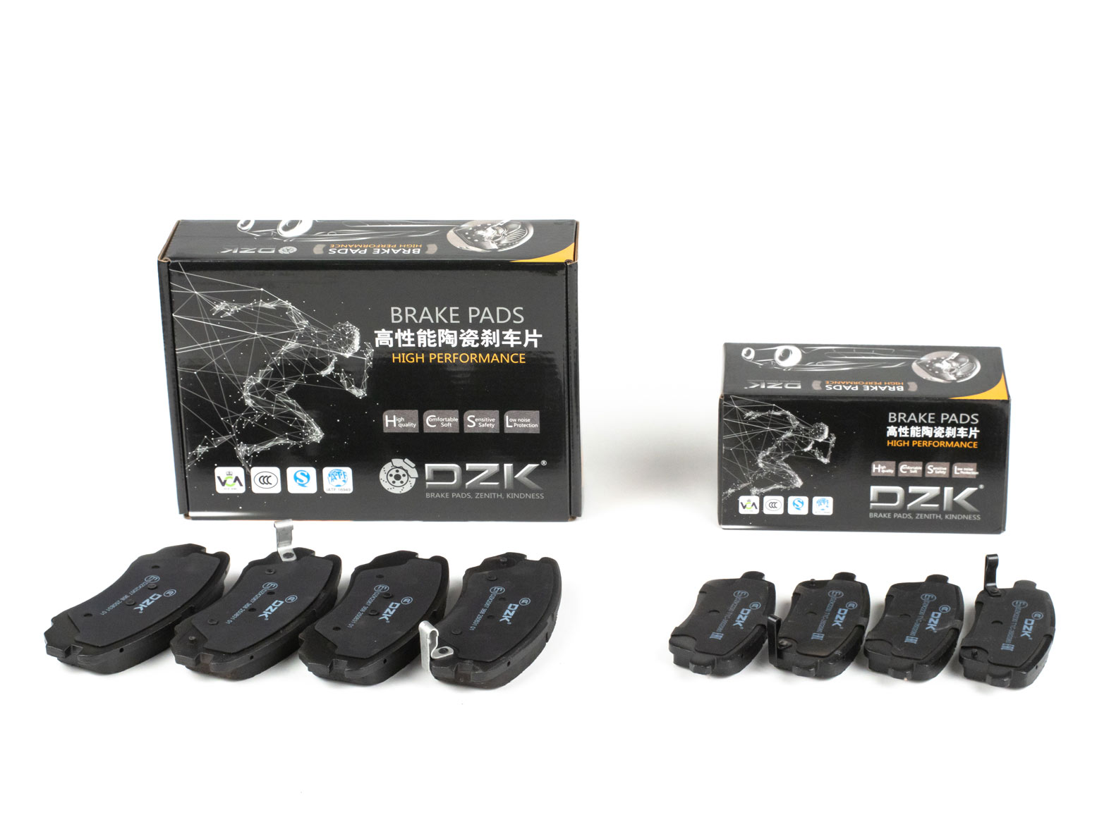 Комплект передних и задних тормозных колодок DZK для CHERY TIGGO 7 PRO MAX