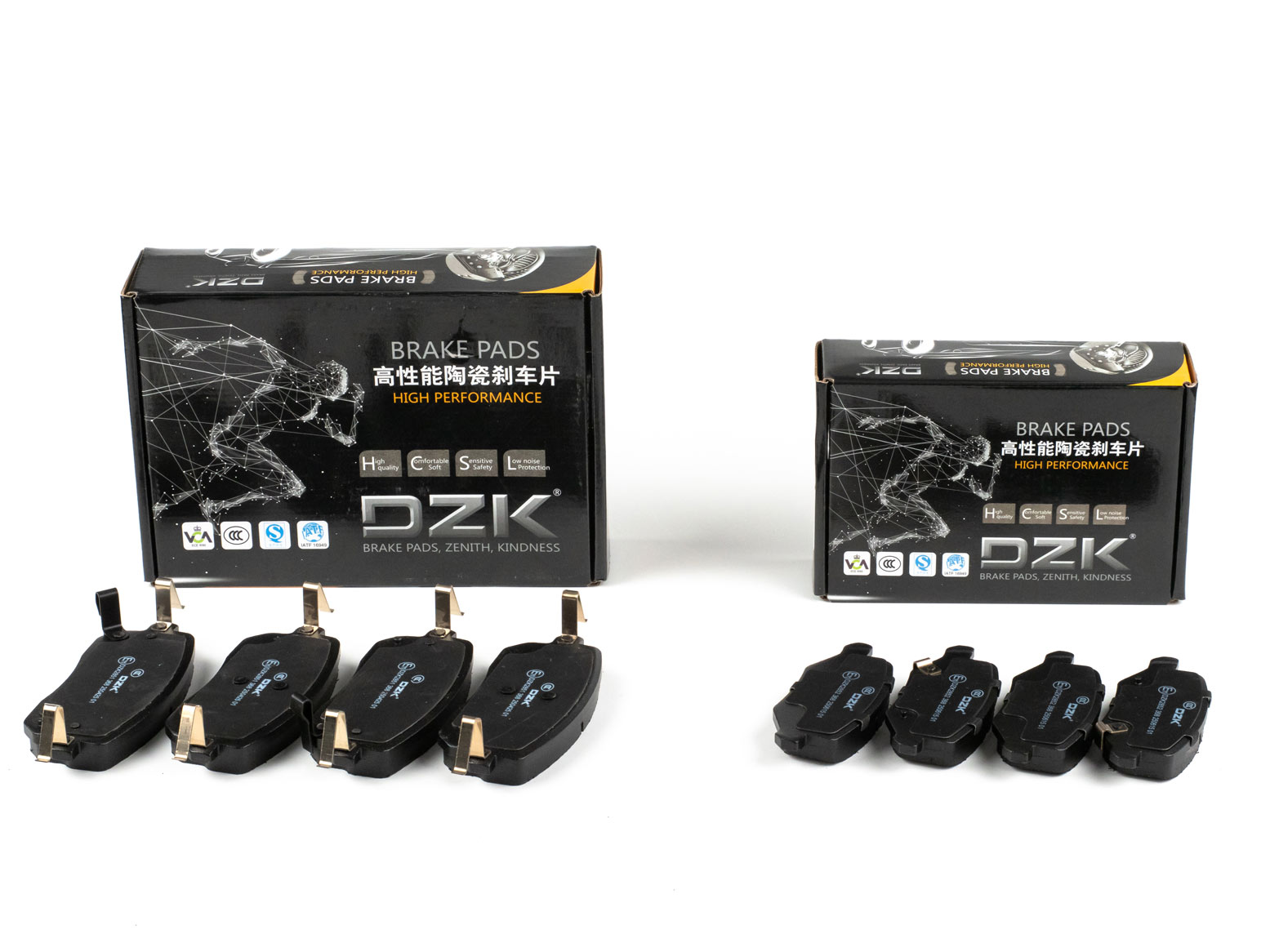 Комплект передних и задних тормозных колодок DZK для HAVAL JOLION GEN 1 2021-2024 1.5 MT6-AMT7 143 FWD