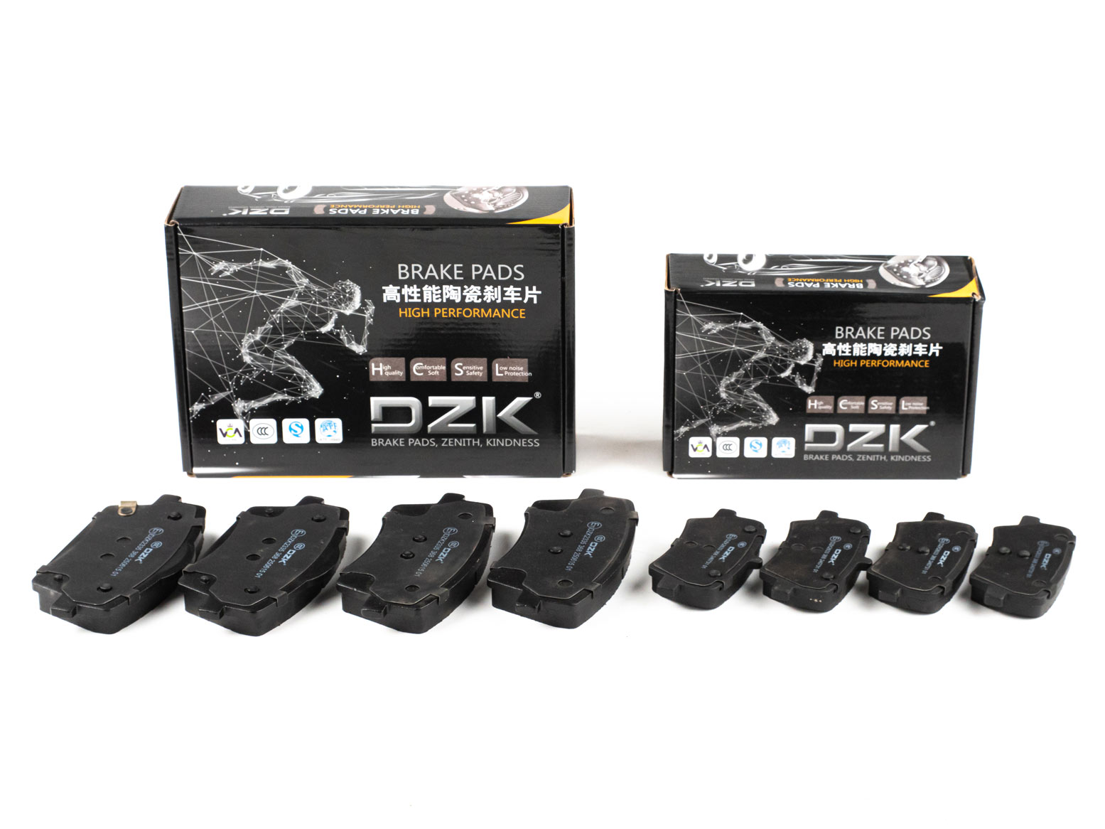 Комплект передних и задних тормозных колодок DZK для GELLY TUGELLA GEN 1 2019-2023 2.0 AT8 238 AWD