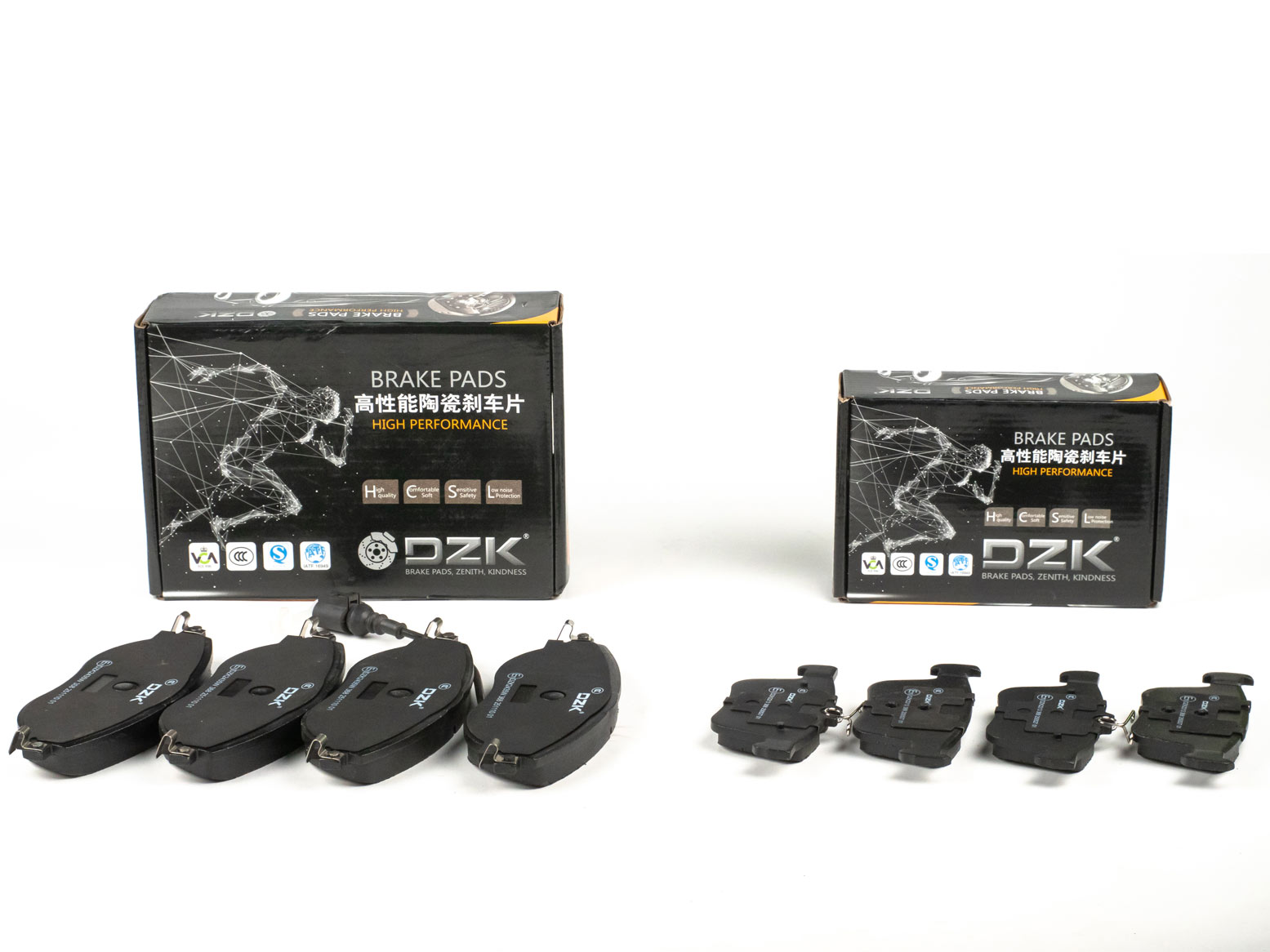 Комплект передних и задних тормозных колодок DZK для SKODA KODIAQ GEN 1 2016 - 2023 2.0 TFSI AMT7 180 AWD