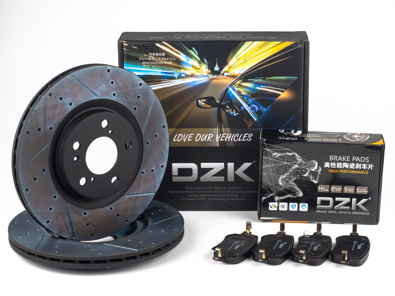 Комплект передних тормозных дисков и колодок DZK для HAVAL JOLION GEN 1 REST 1 2024-н.в. 1.5 AMT7 150 AWD