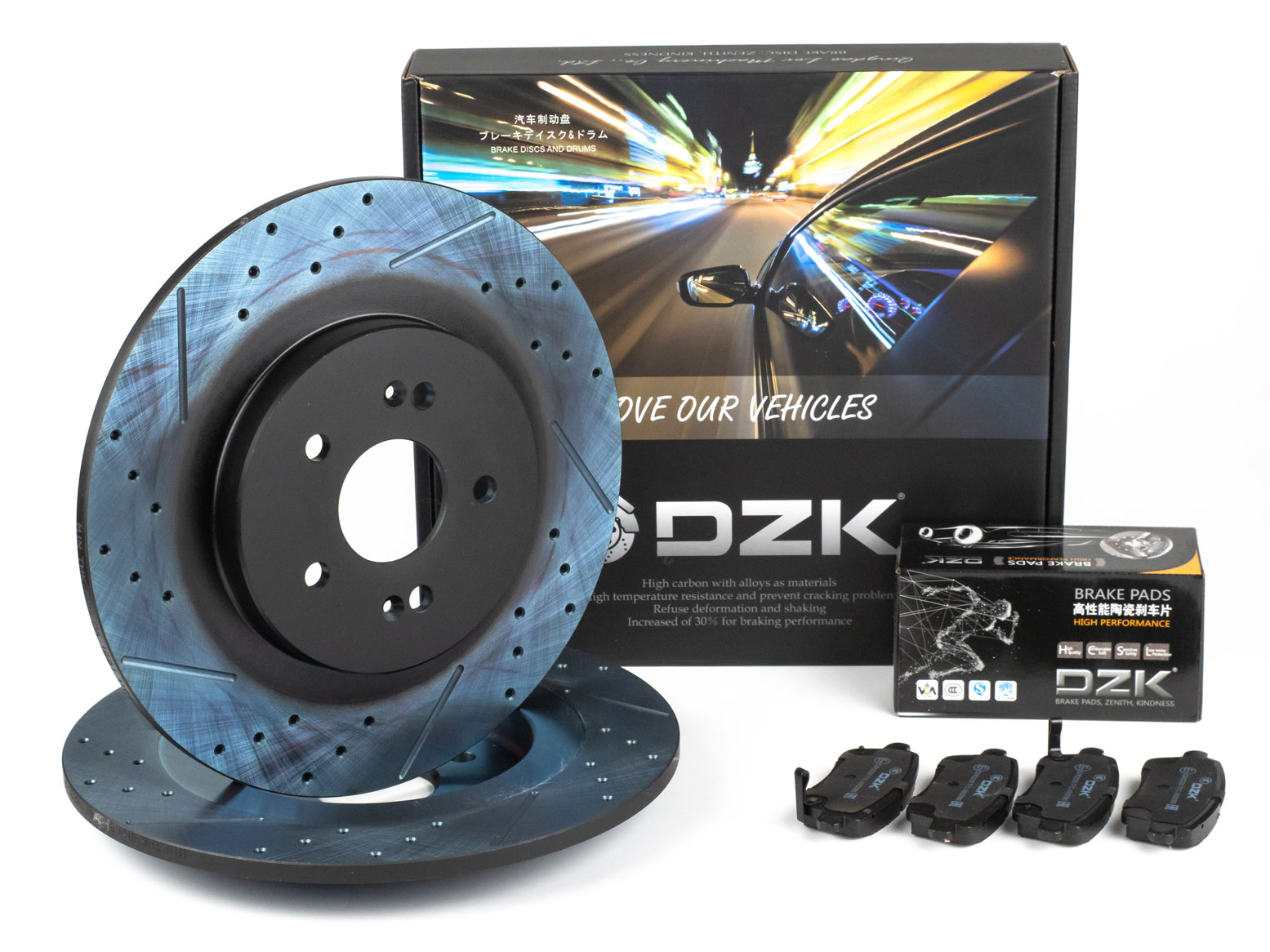 Комплект задних тормозных дисков и колодок DZK для CHERY TIGGO 7 PRO MAX